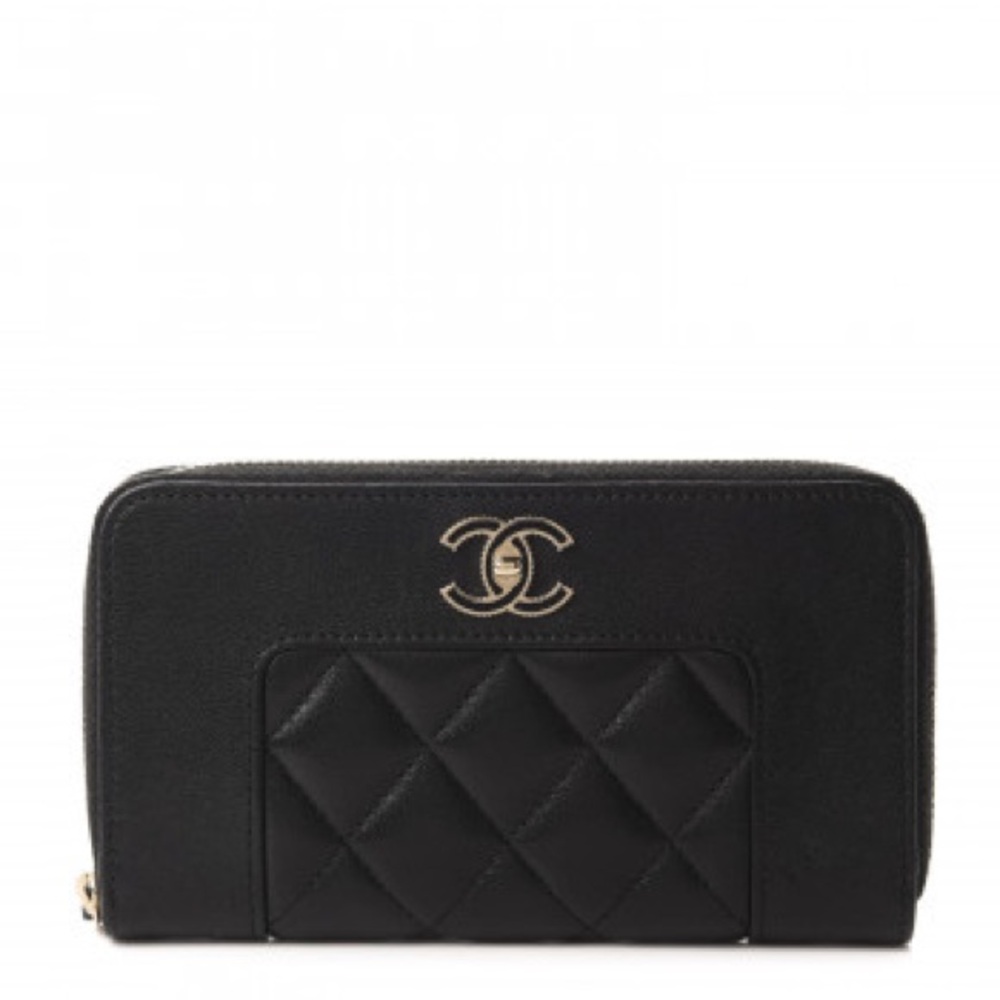 CHANEL Black Quilted Wallet